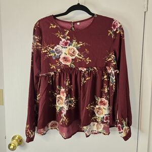 Unbranded size M long sleeve floral top - BNWOT